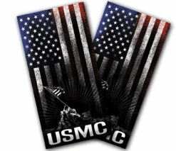 USMC Hanging Stripes Cornhole Wraps - Set Of 2