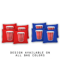 Red Plastic Cup Cornhole Bags - Set Of 8