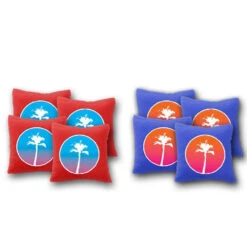 Sunset Palm Trees Cornhole Bags - Set Of 8
