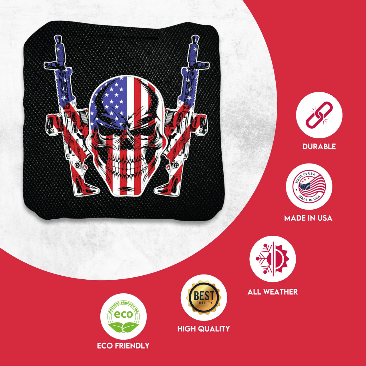 Flag Skull Guns Professional Cornhole Bags - Set Of 8 - Image 2