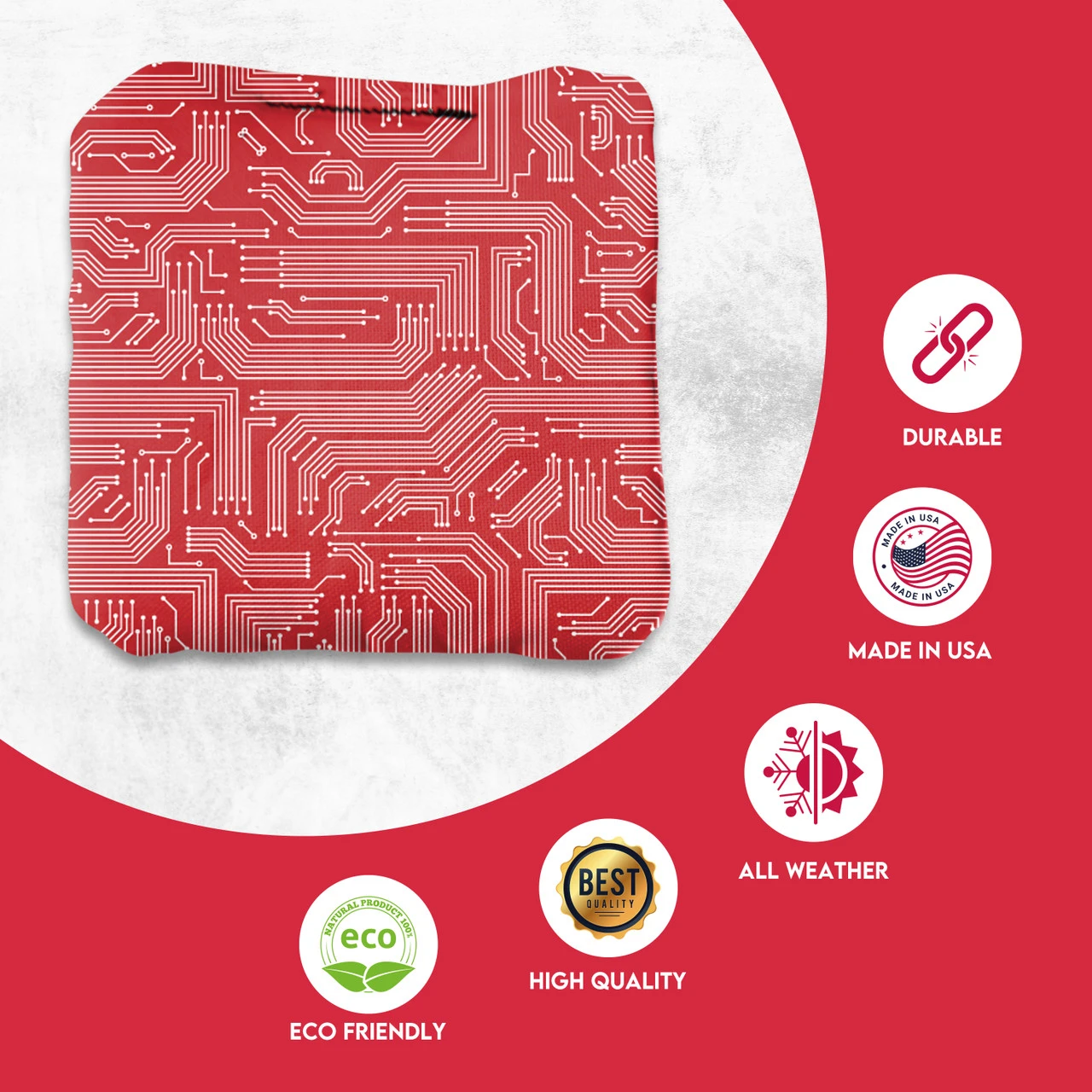 Red Blue Tech Professional Cornhole Bags - Set Of 8 - Image 2