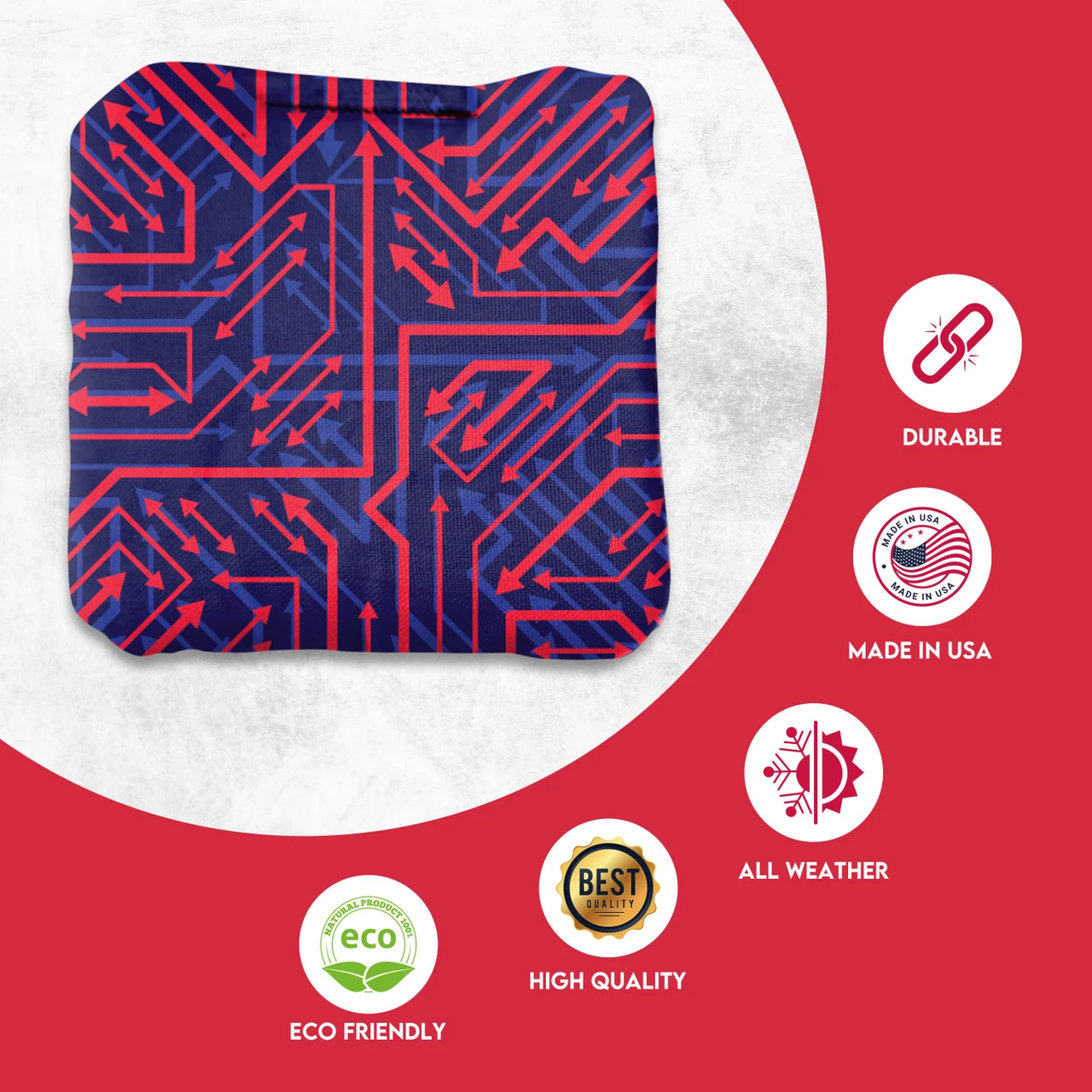 Red Yellow Tech Professional Cornhole Bags - Set Of 8 - Image 2