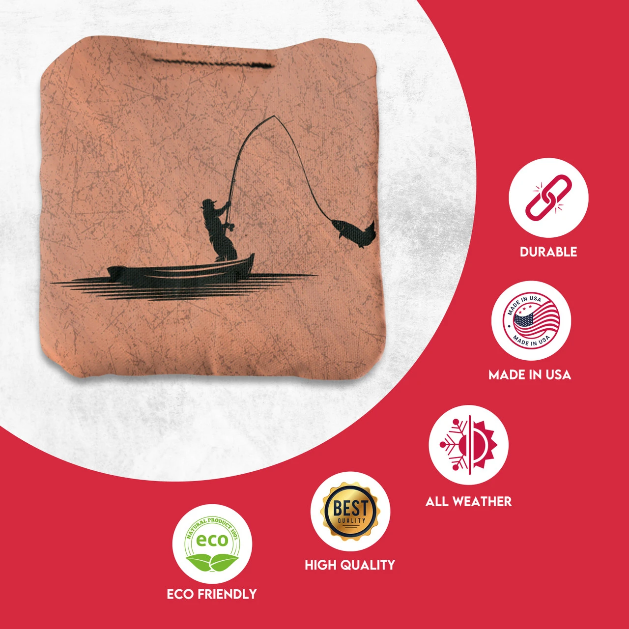 Fish On Rod Professional Cornhole Bags - Set Of 8 - Image 2