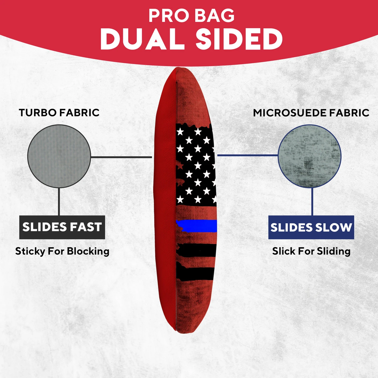 Blue Line Red Line Professional Cornhole Bags - Set Of 8 - Image 3