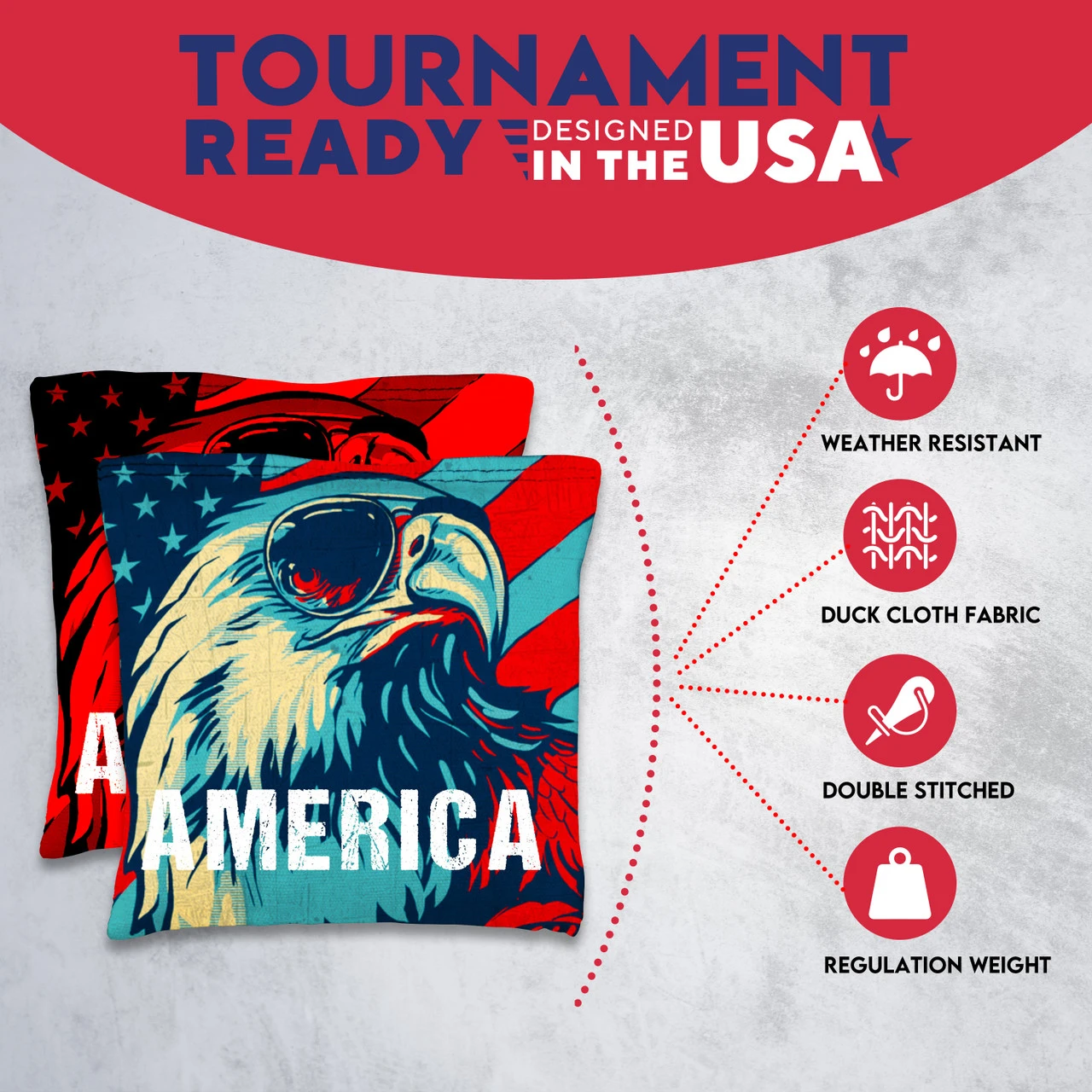 Eagle Shades Tournament Cornhole Bags - Set Of 8 - Image 5