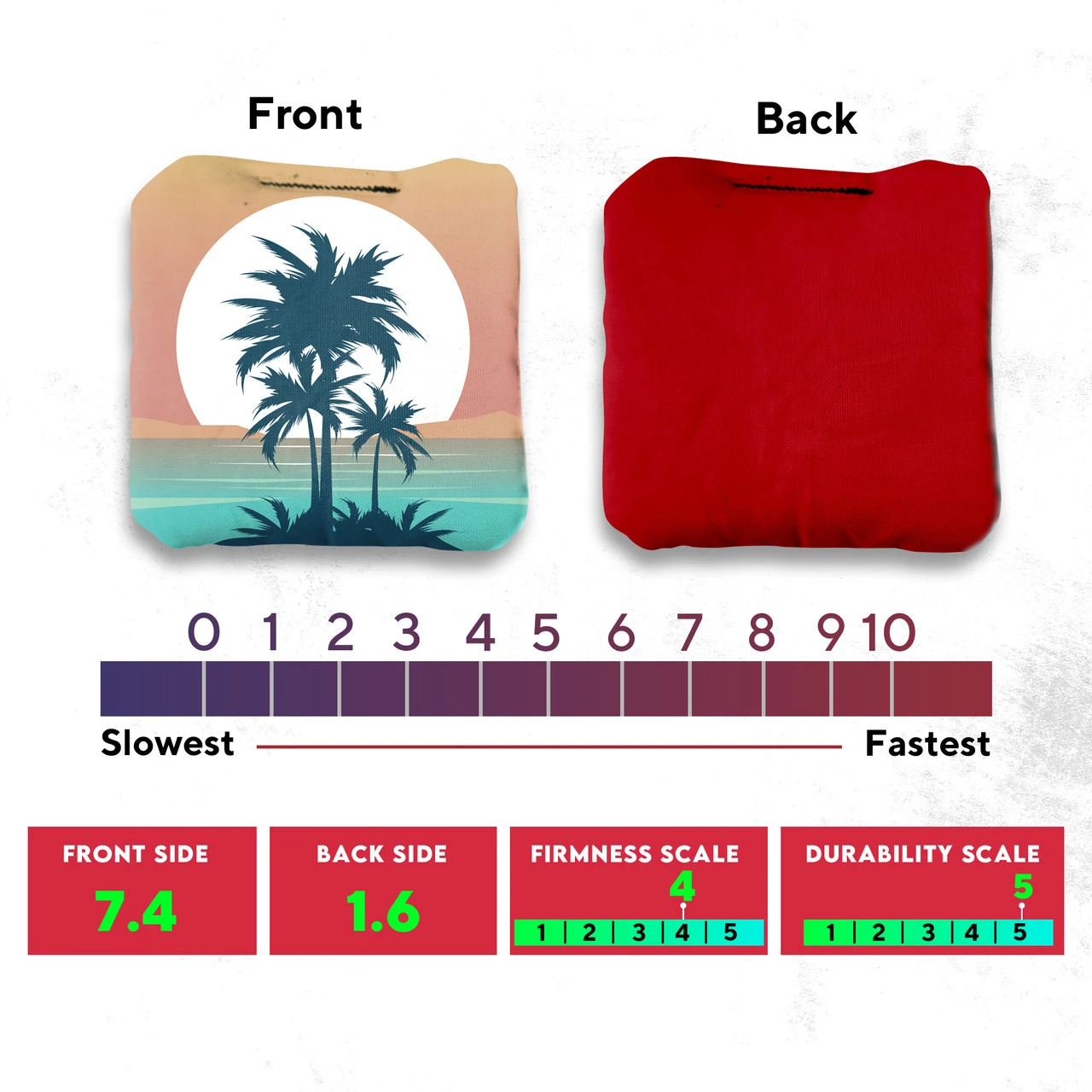 Palm Trees Sun Behind Professional Cornhole Bags - Set Of 8 - Image 4