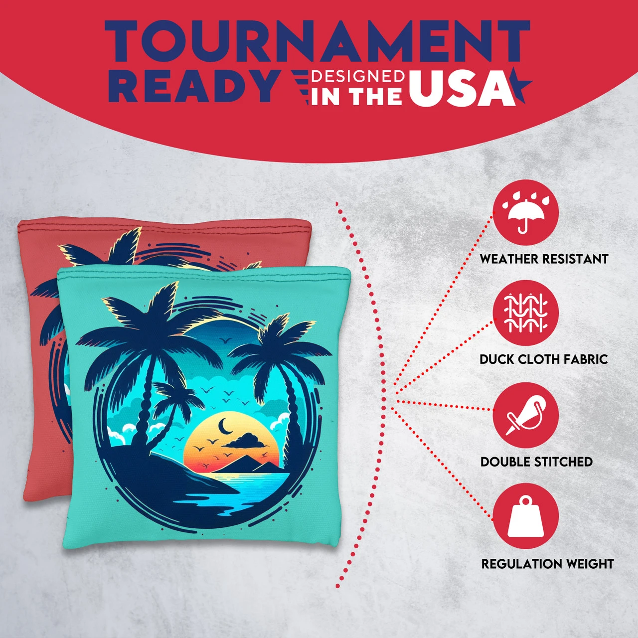 Beach Circle Tournament Cornhole Bags - Set Of 8 - Image 5