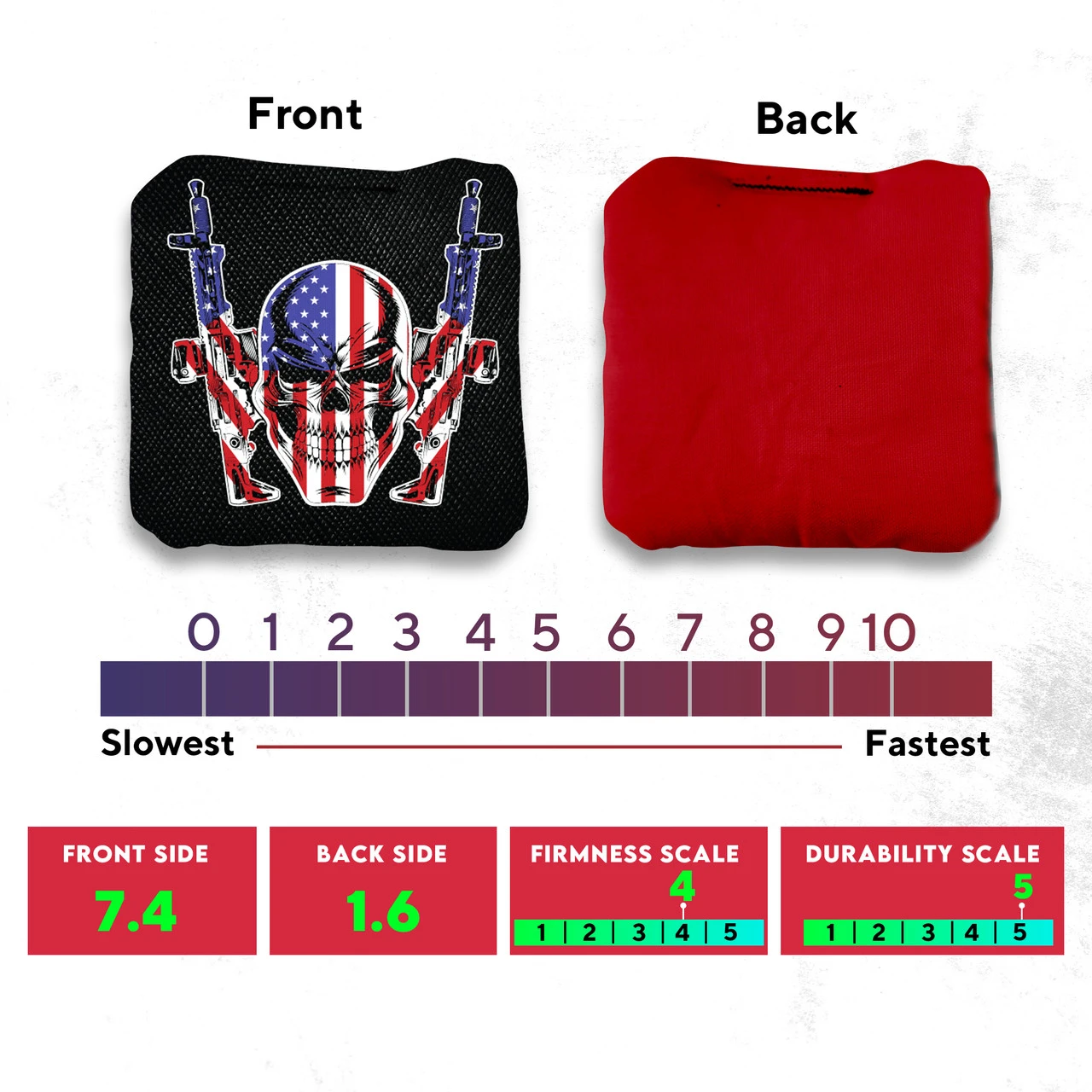 Flag Skull Guns Professional Cornhole Bags - Set Of 8 - Image 4