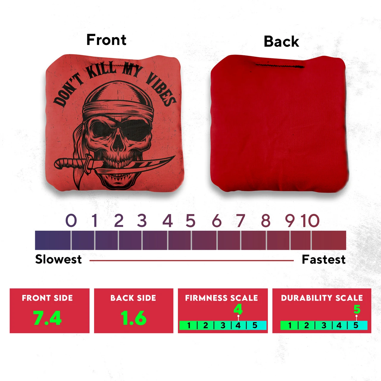 Don't Kill My Vibes Professional Cornhole Bags - Set Of 8 - Image 4