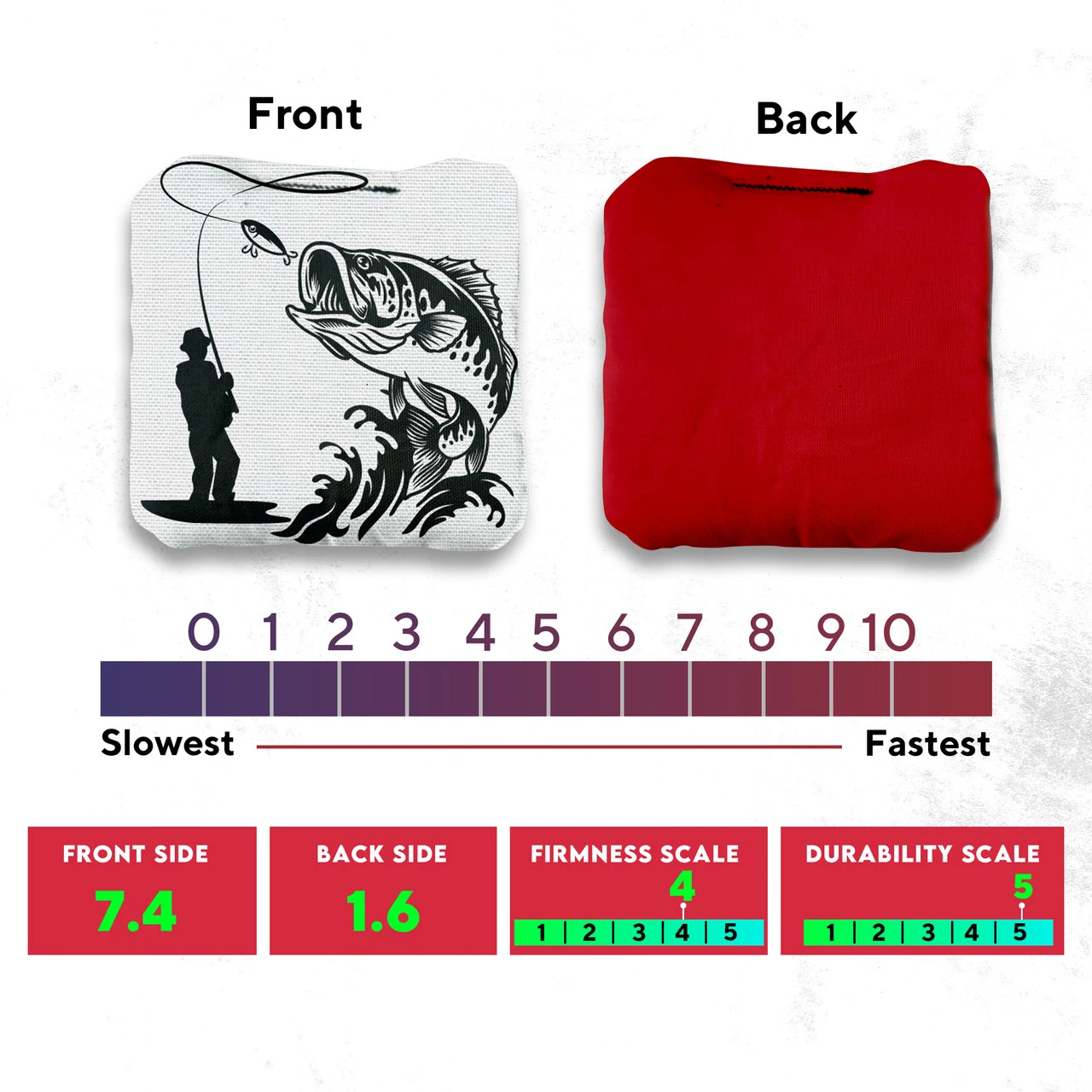 White Brown Fish Professional Cornhole Bags - Set Of 8 - Image 4