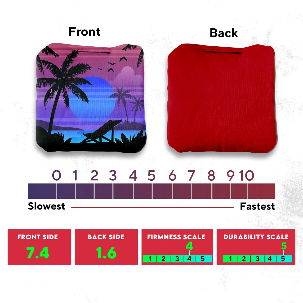 Colorful Beach Professional Cornhole Bags - Set Of 8 - Image 3