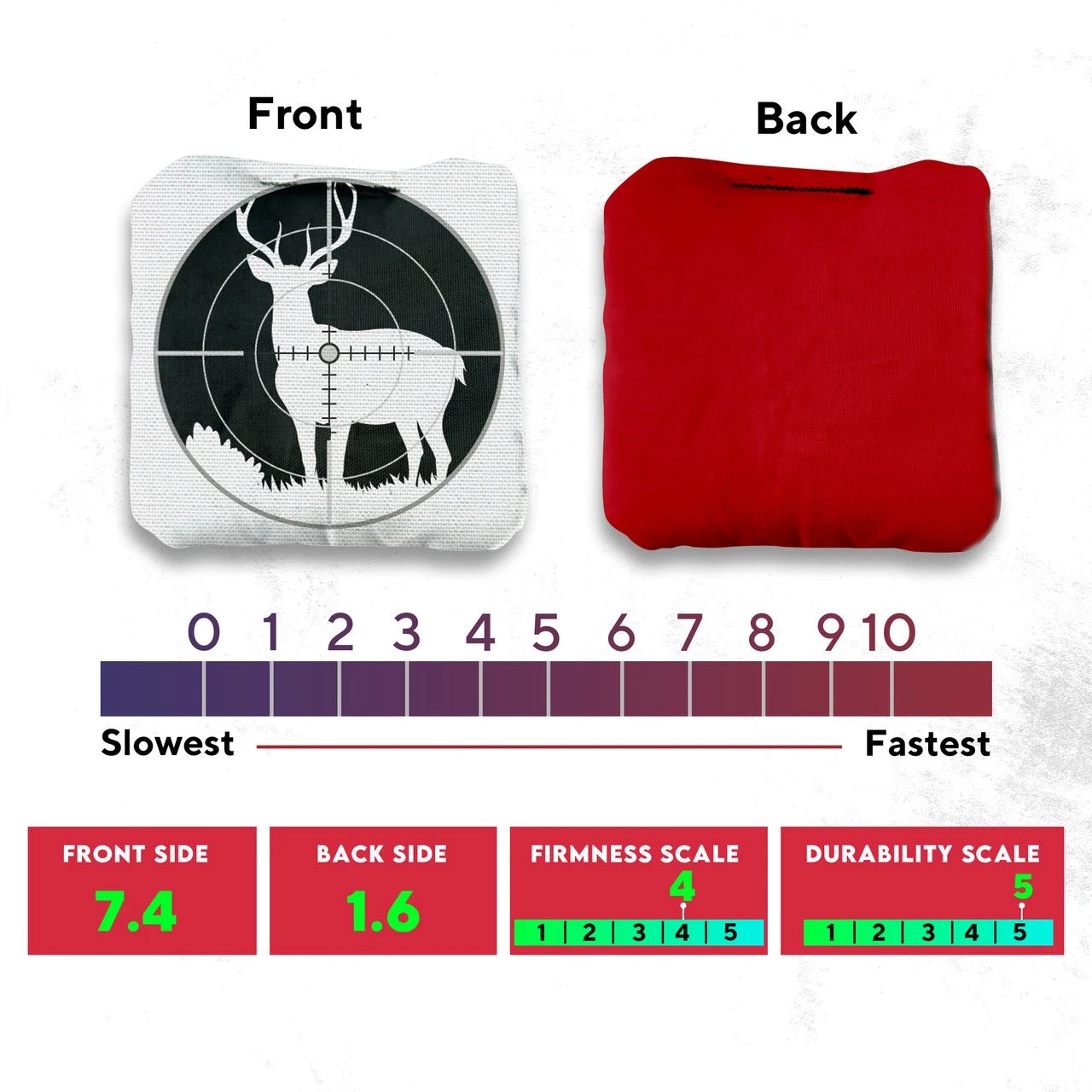 Black White Deer In Scope Professional Cornhole Bags - Set Of 8 - Image 4