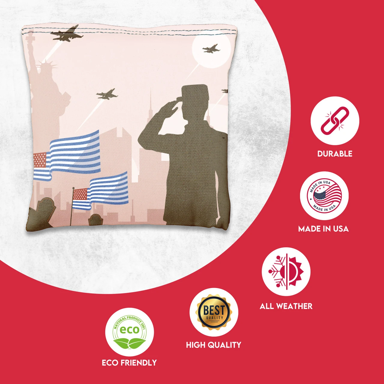 Soldier Salute Tournament Cornhole Bags - Set Of 8 - Image 2