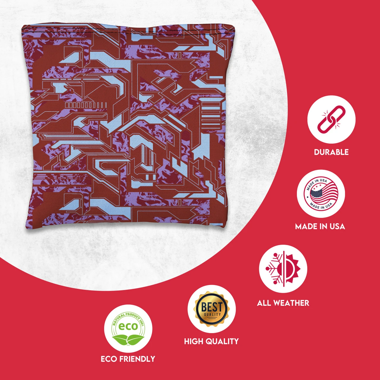 Green Purple Tech Fusion Tournament Cornhole Bags - Set Of 8 - Image 2