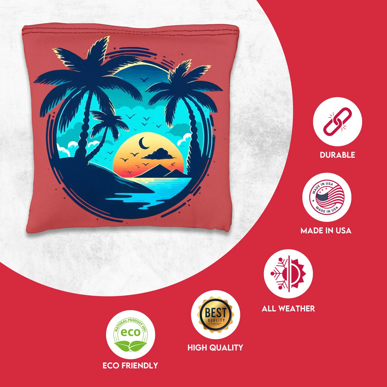 Beach Circle Tournament Cornhole Bags - Set Of 8 - Image 2