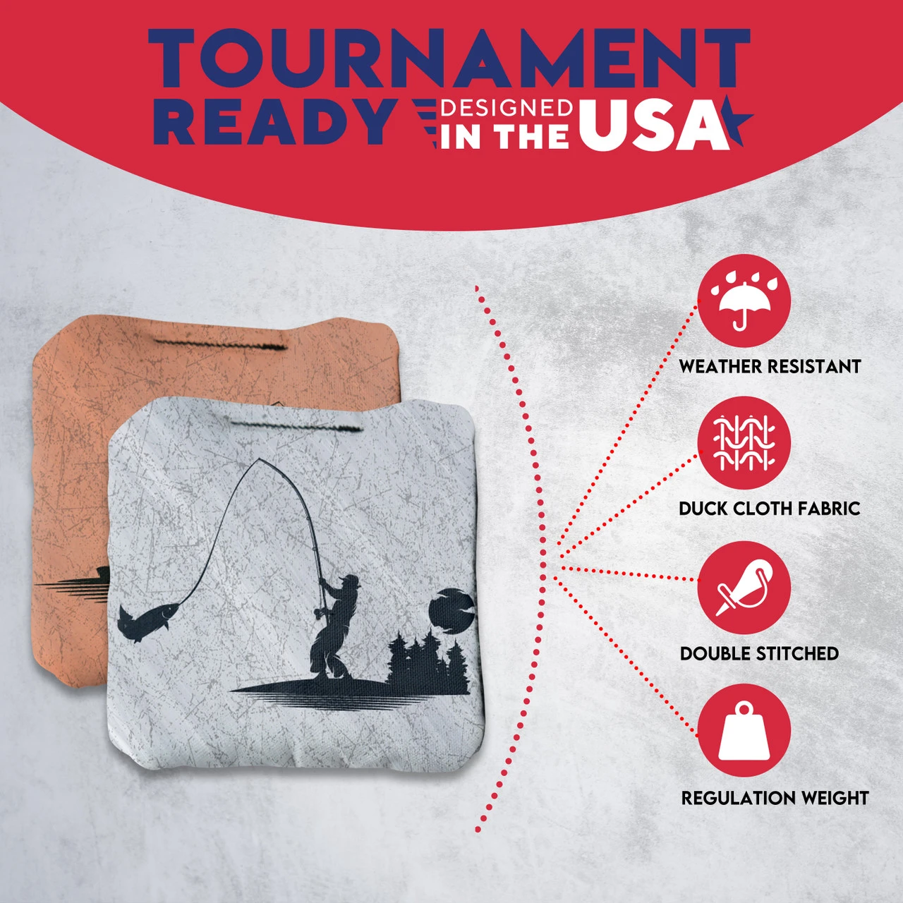 Fish On Rod Professional Cornhole Bags - Set Of 8 - Image 5