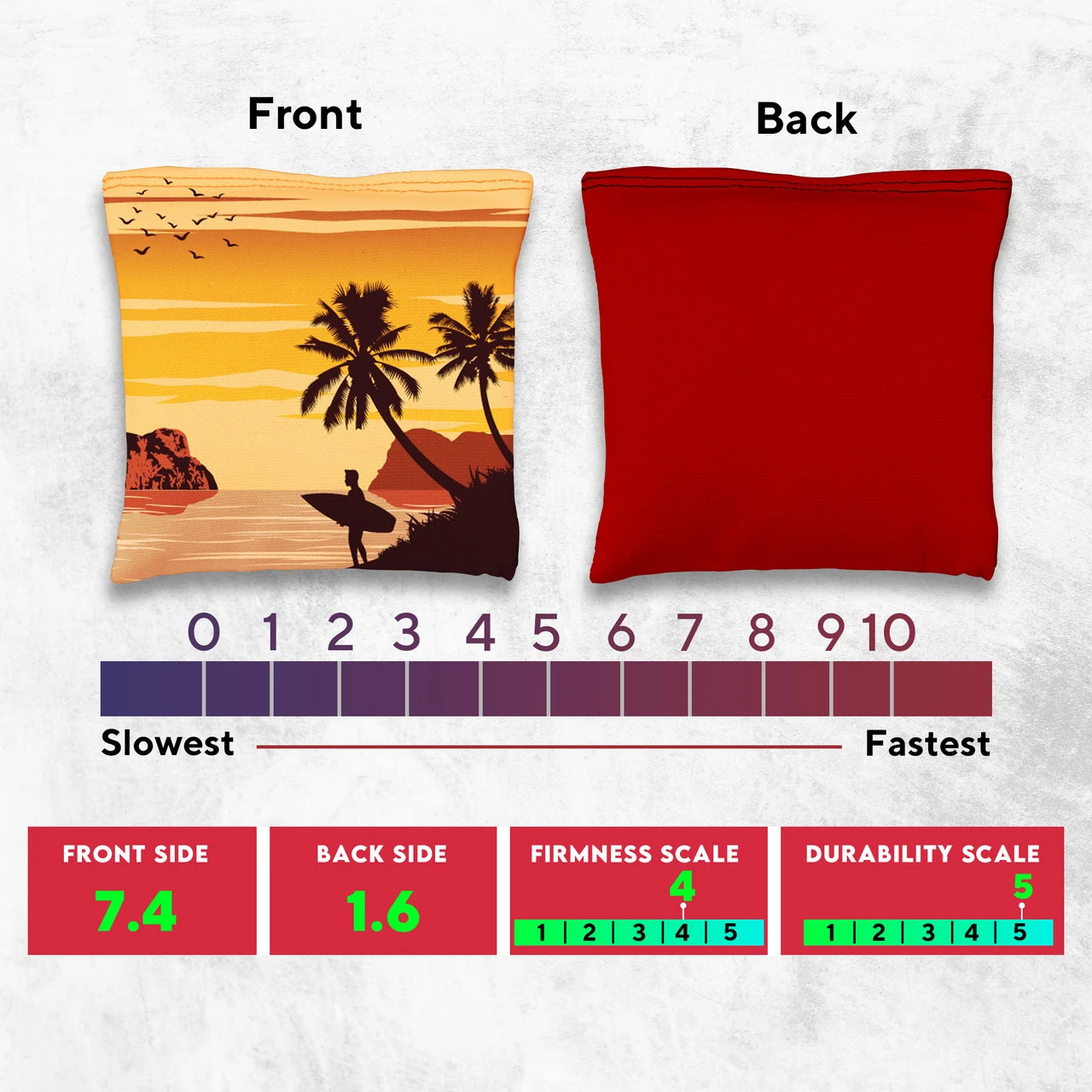 Orange Purple Beach Tournament Cornhole Bags - Set Of 8 - Image 4