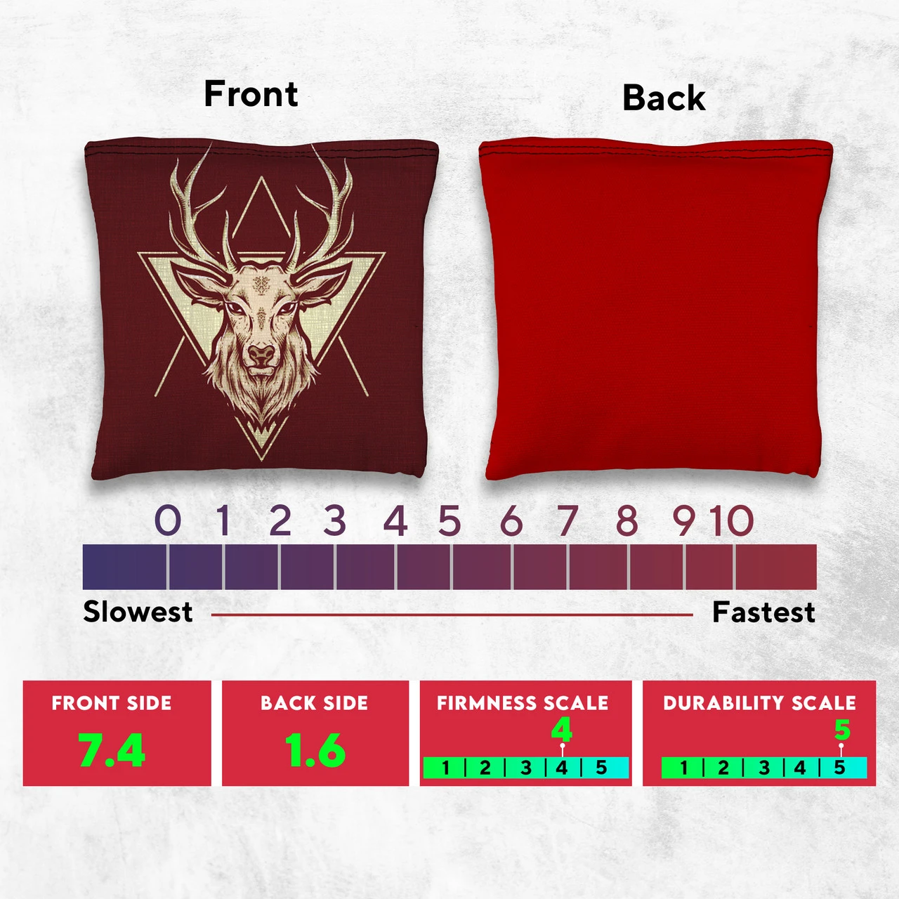 Red Blue Deer Tournament Cornhole Bags - Set Of 8 - Image 4