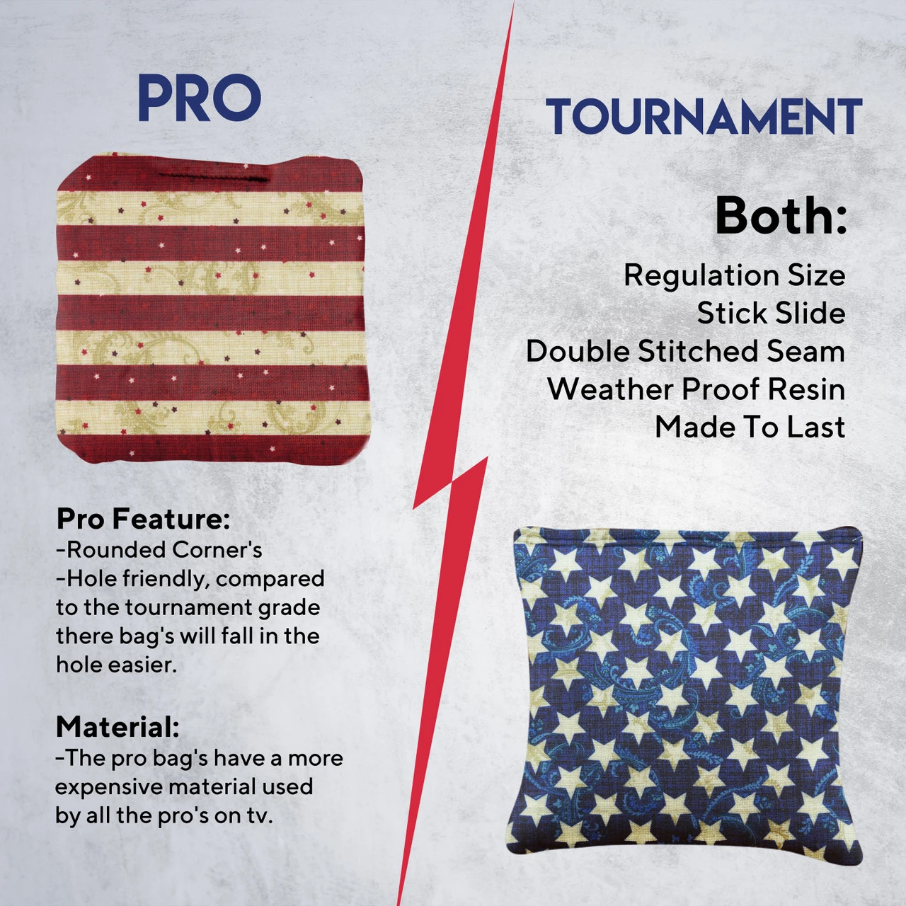 Stars Stripes Professional Cornhole Bags - Set Of 8 - Image 6