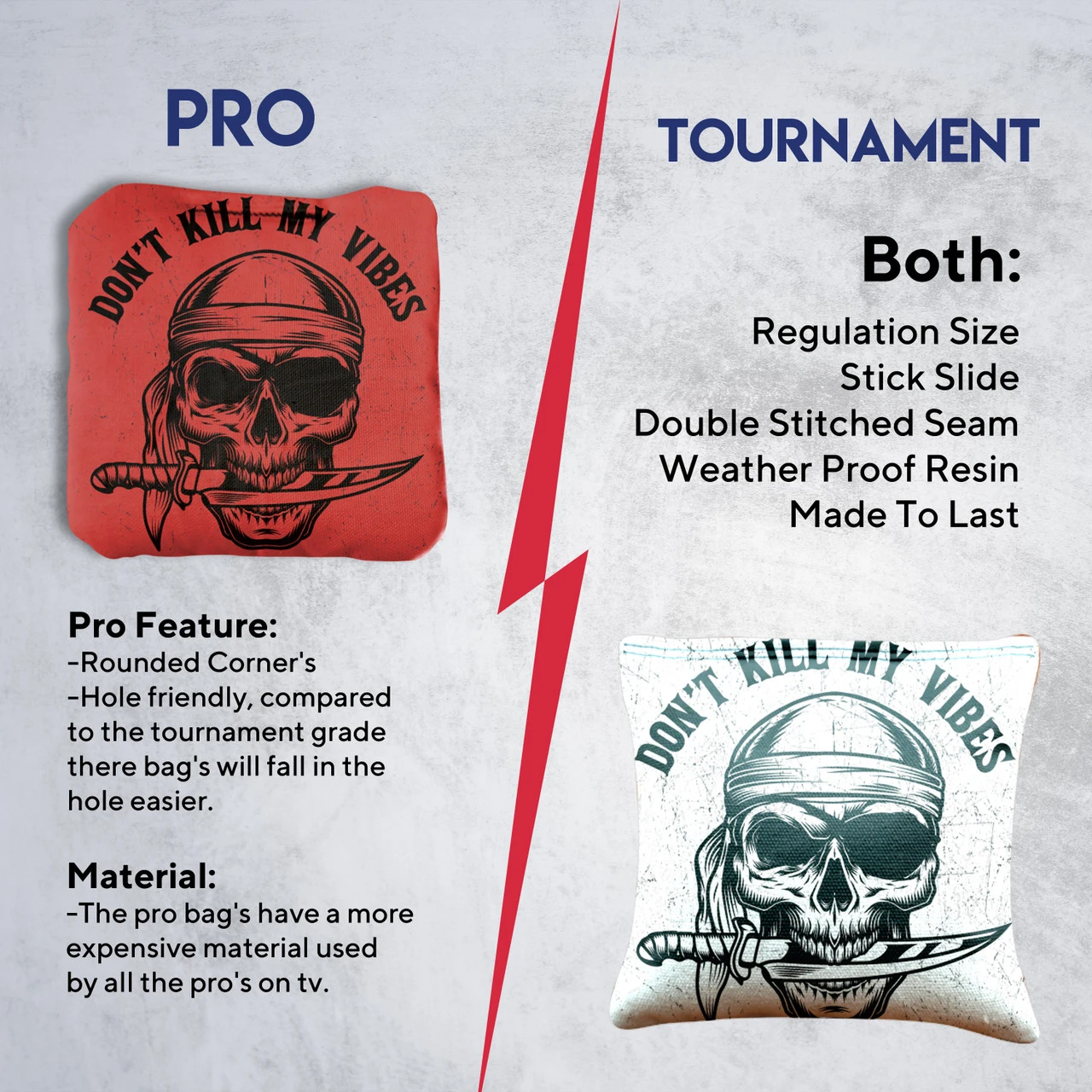 Don't Kill My Vibes Professional Cornhole Bags - Set Of 8 - Image 6