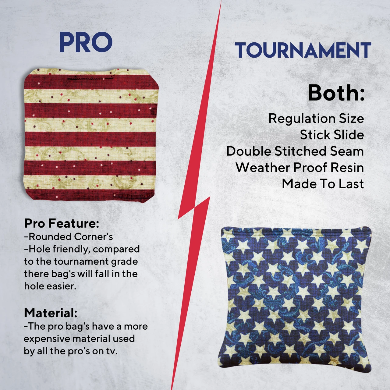 Stars Stripes Tournament Cornhole Bags - Set Of 8 - Image 6