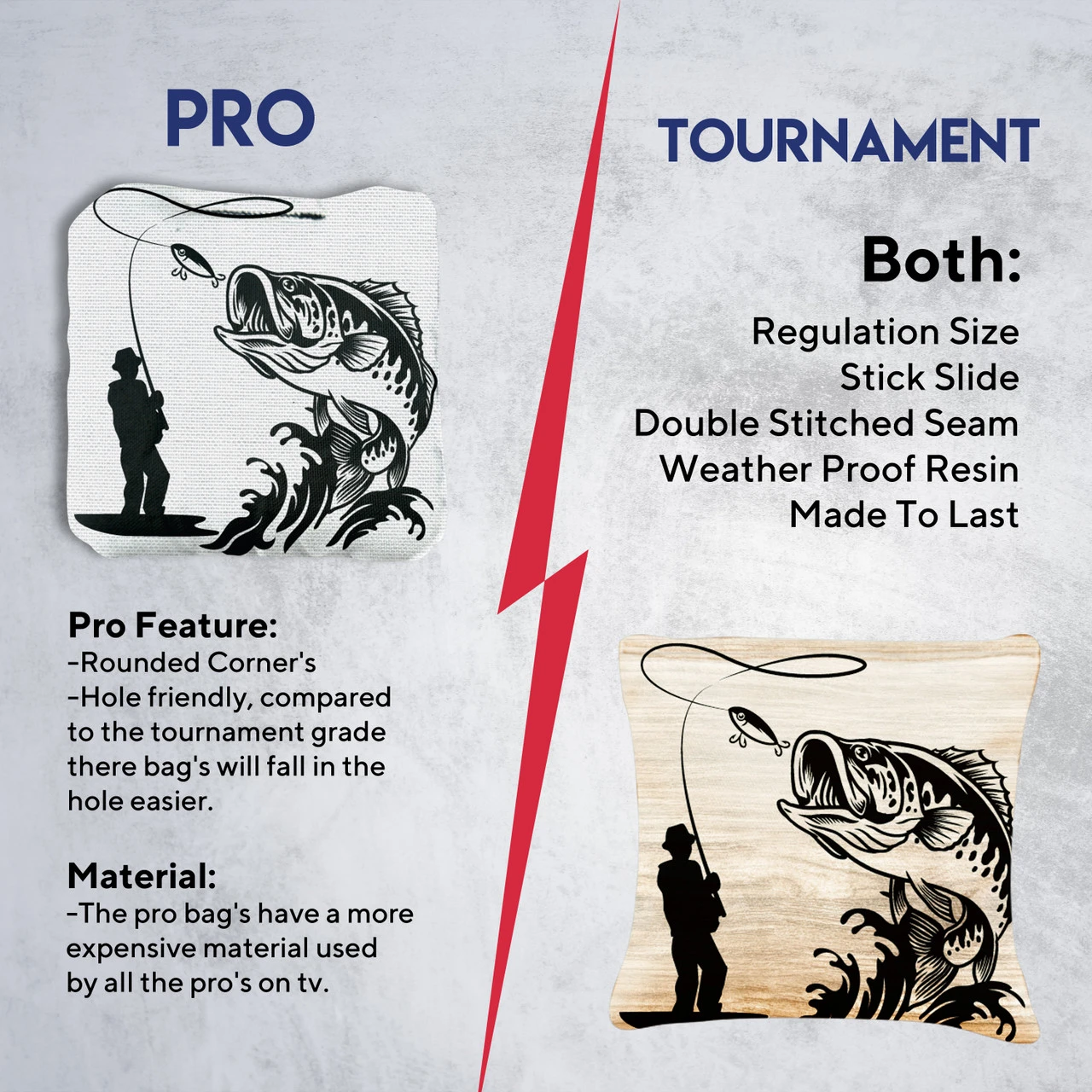 White Brown Fish Professional Cornhole Bags - Set Of 8 - Image 6