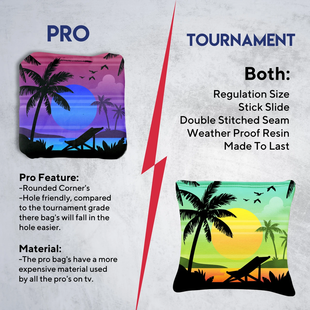 Colorful Beach Professional Cornhole Bags - Set Of 8 - Image 6