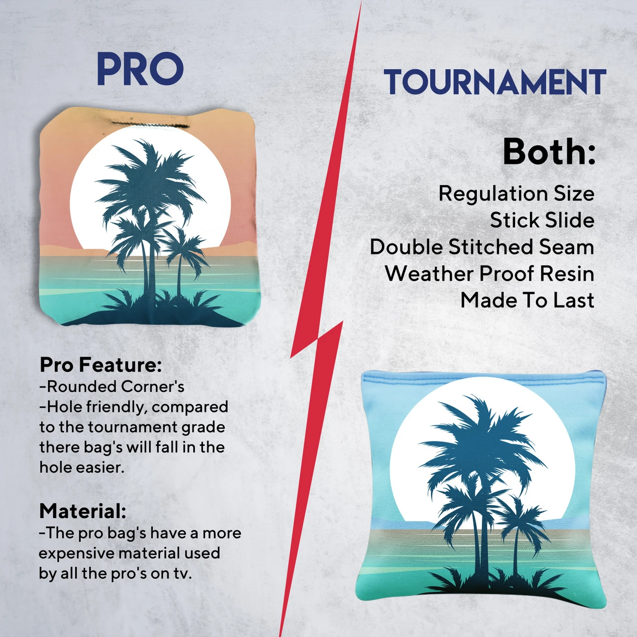 Palm Trees Sun Behind Professional Cornhole Bags - Set Of 8 - Image 6