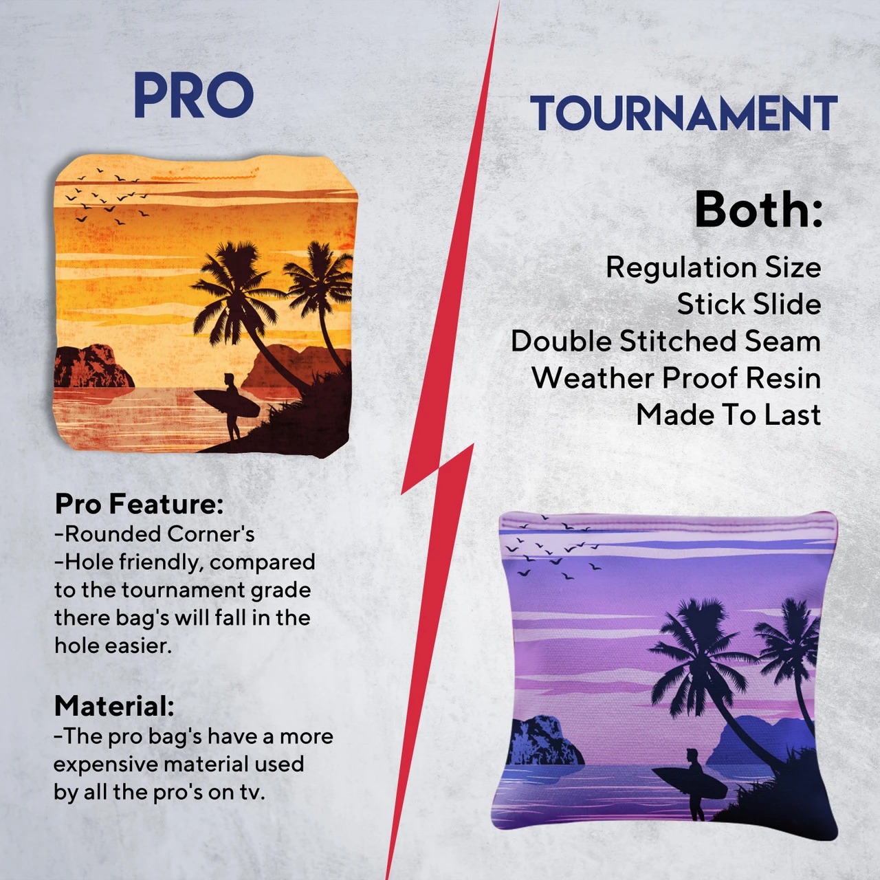 Orange Purple Beach Tournament Cornhole Bags - Set Of 8 - Image 6