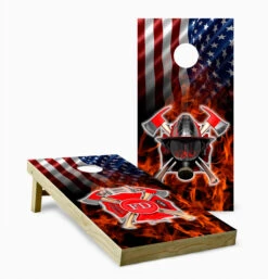 American Firefighter Cornhole Set With Bags