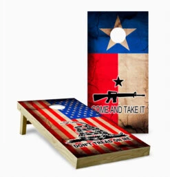 American Flag Texas Don't Tread On Me Cornhole Set With Bags
