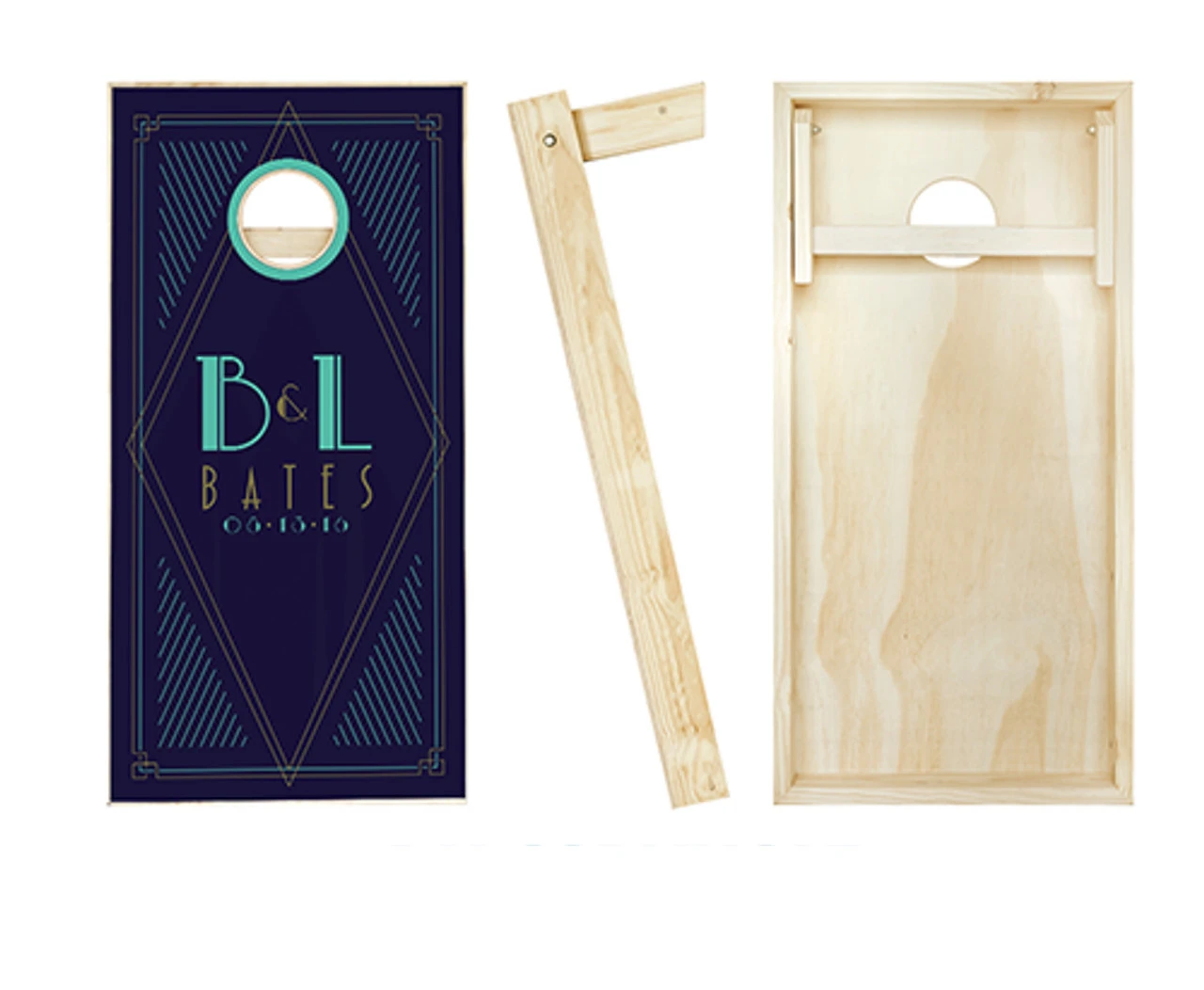Art Deco Wedding Cornhole Set With Bags - Image 2
