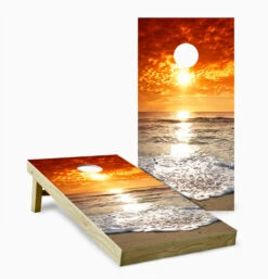 Beach Wave Sunset Cornhole Set With Bags