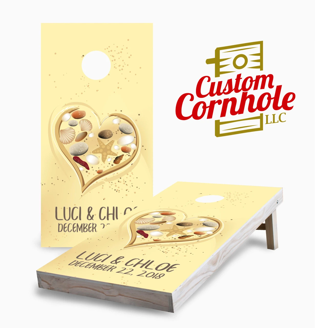 Beach Wedding Cornhole Set With Bags