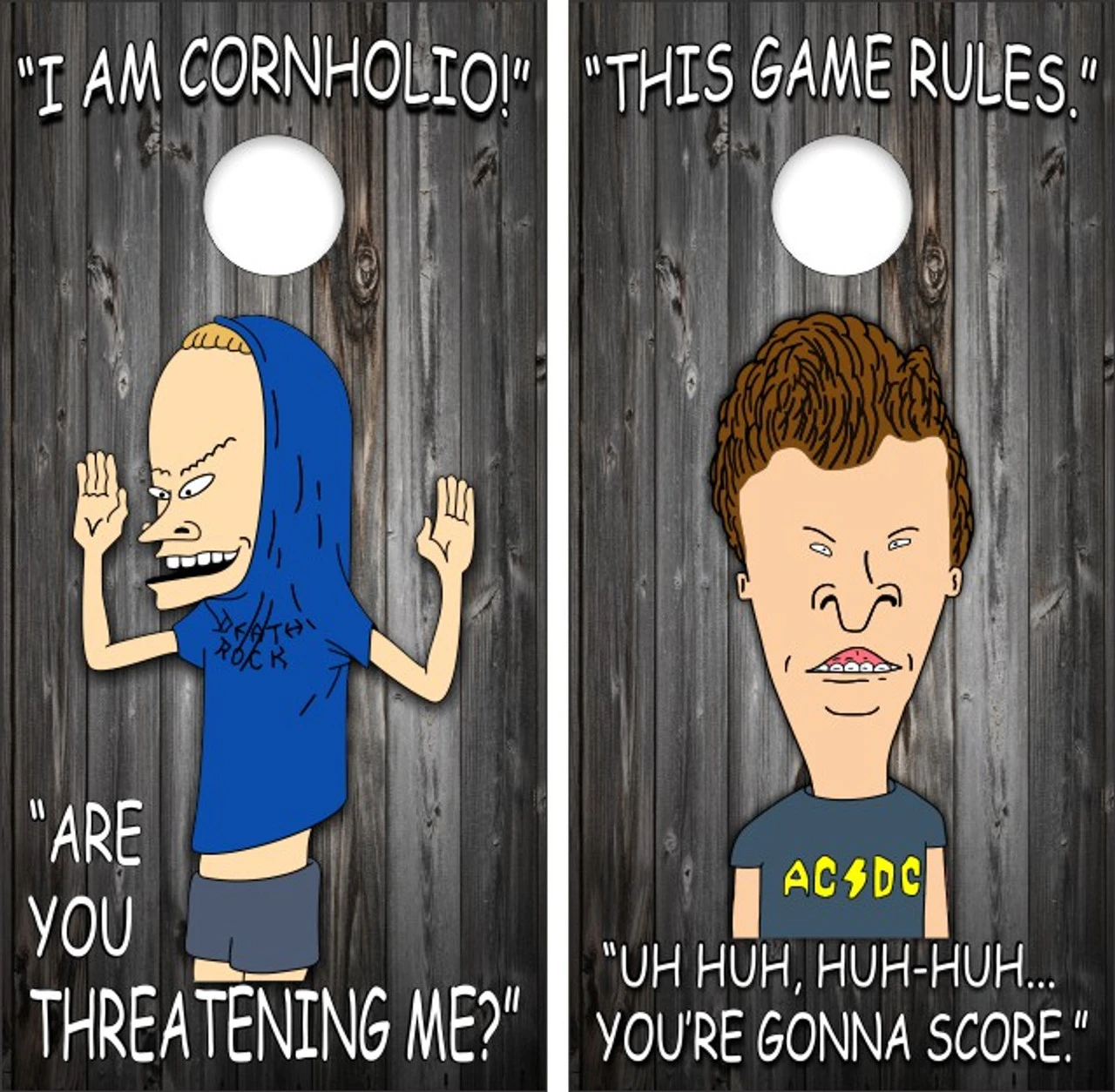 Beavis And Butthead Version 5 Cornhole Wraps - Set Of 2