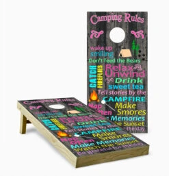 Camping Rules Cornhole Set With Bags