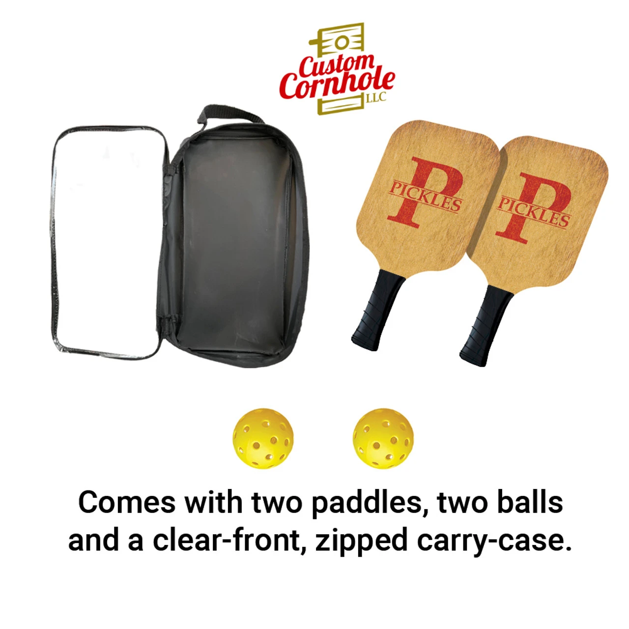Custom Red Monogram Pickleball Paddle Set - Image 3