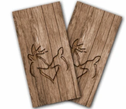 Deer Heart Cornhole Wraps - Set Of 2