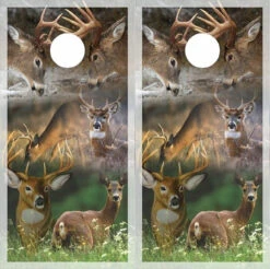 Deer Collage Cornhole Wraps - Set Of 2