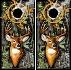Deer Target Cornhole Wraps - Set Of 2