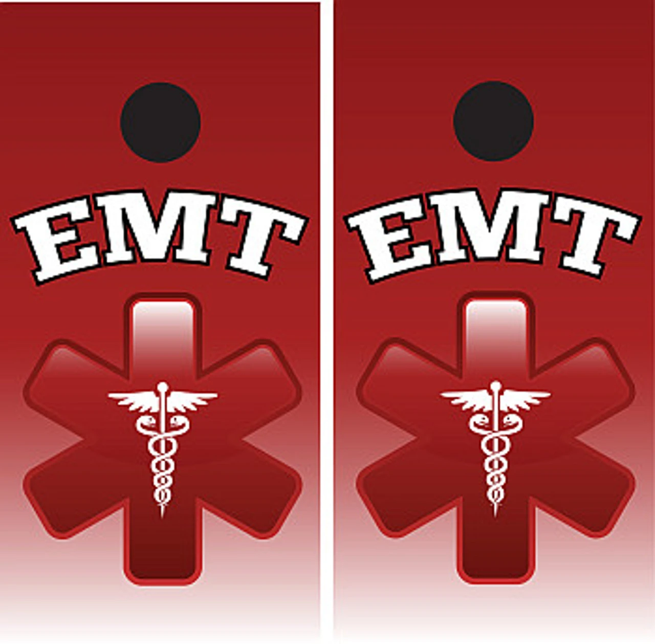 EMT Cornhole Wraps - Red - Set Of 2