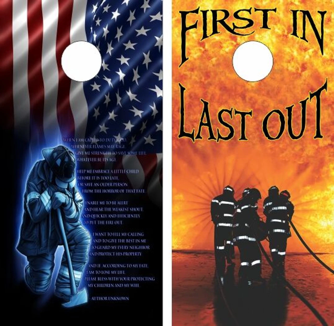 First In Last Out Version 2 Cornhole Wraps - Set Of 2