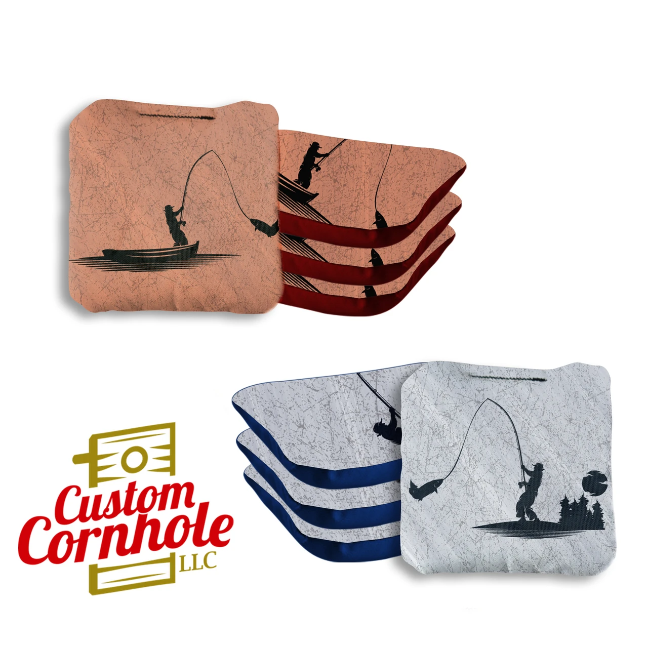 Fish On Rod Professional Cornhole Bags - Set Of 8