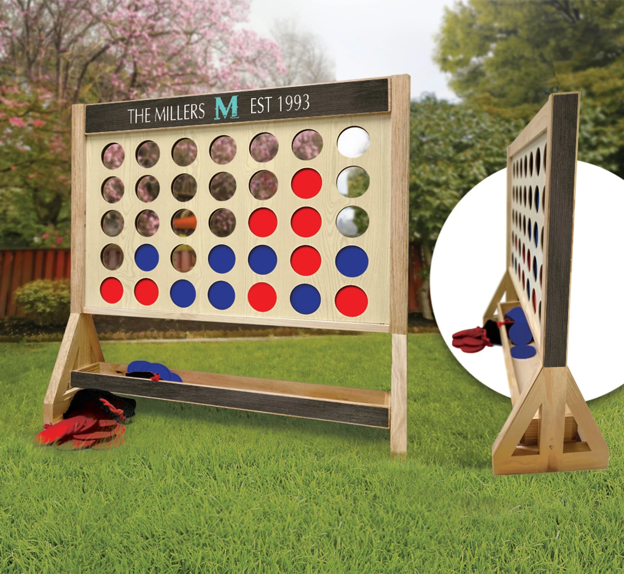 Southern Rustic Personalized Family Giant Connect Four Game