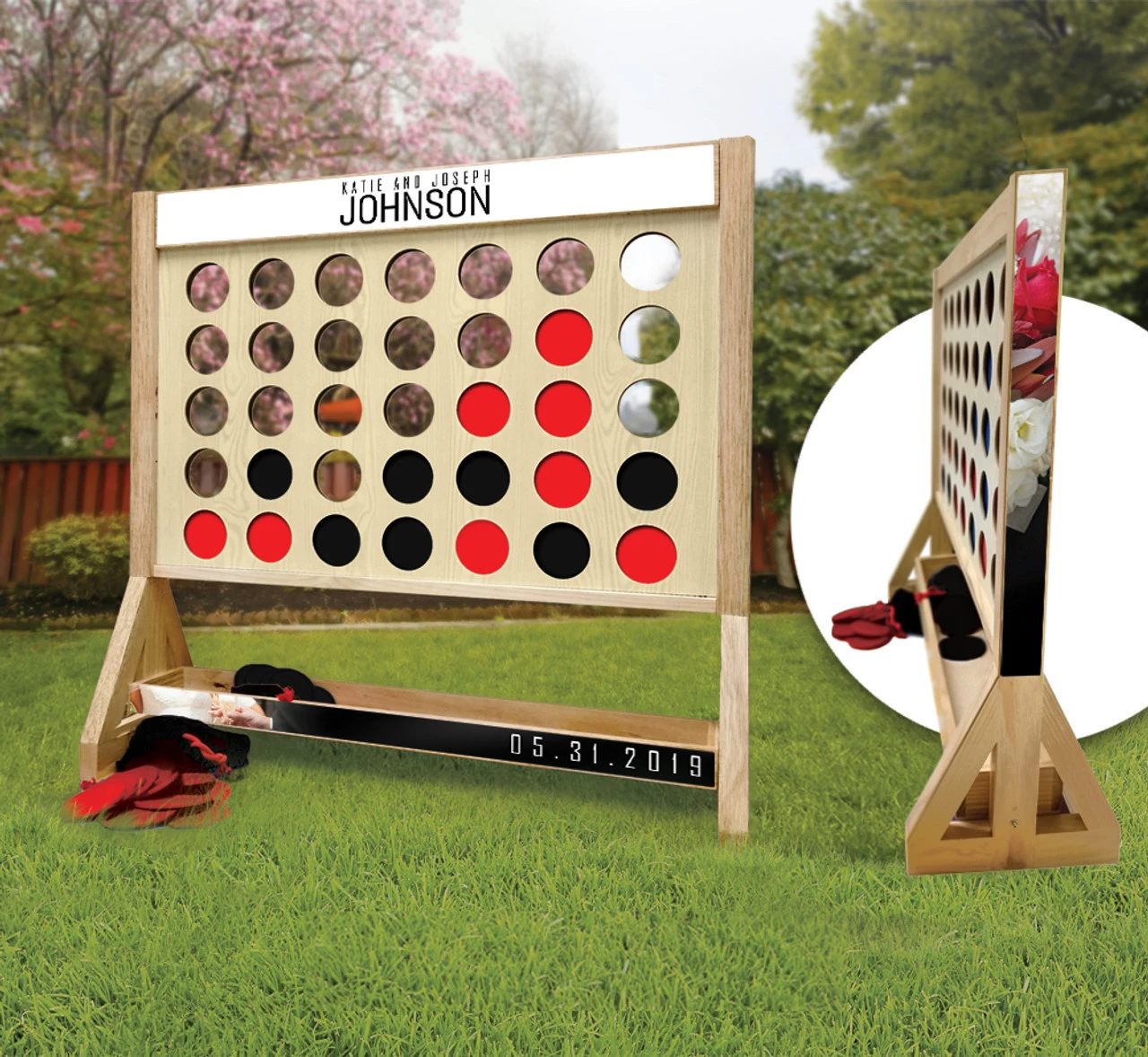 Black Tie Wedding Personalized Giant Connect Four Game