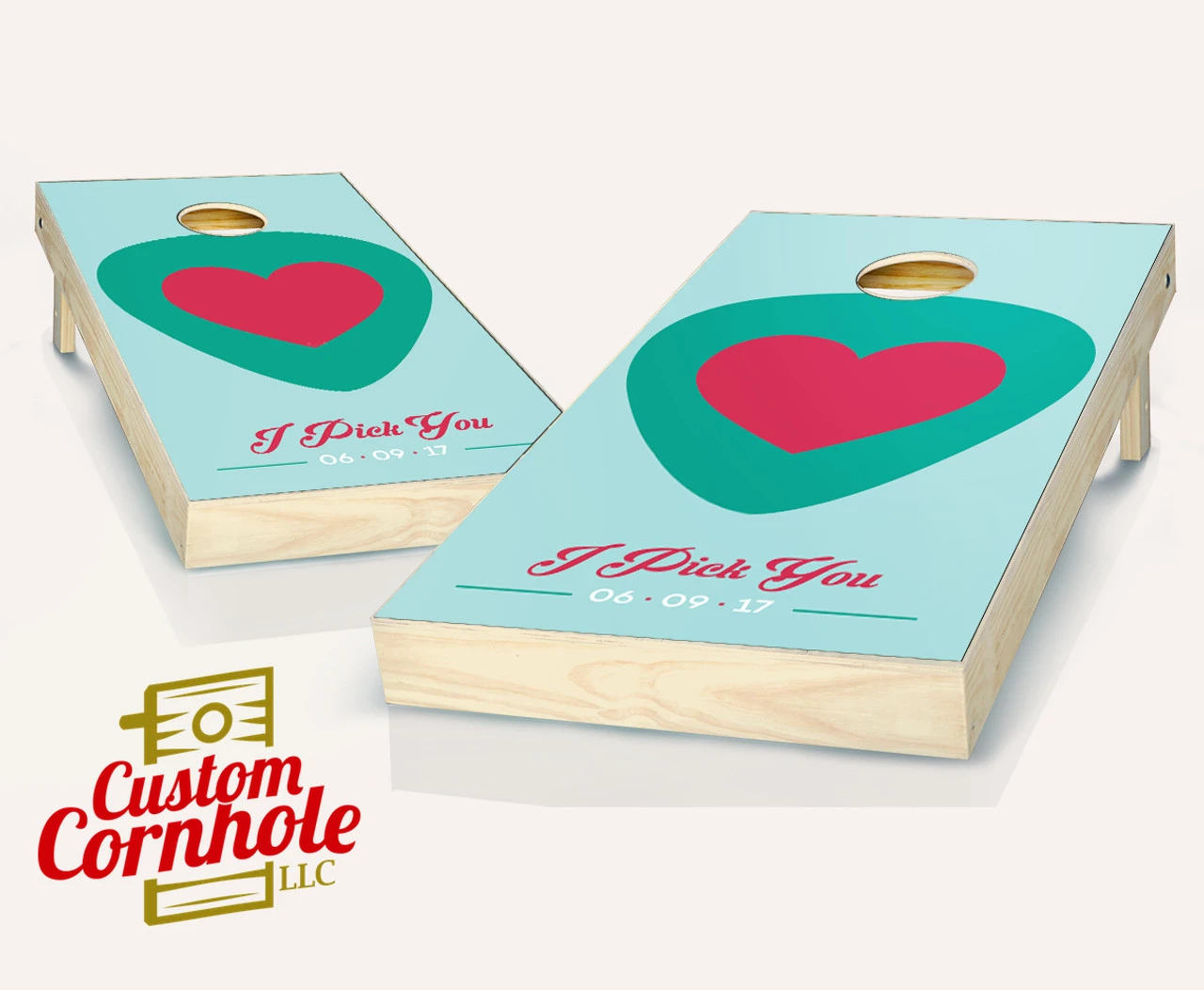 Guitar Pick Wedding Cornhole Set With Bags