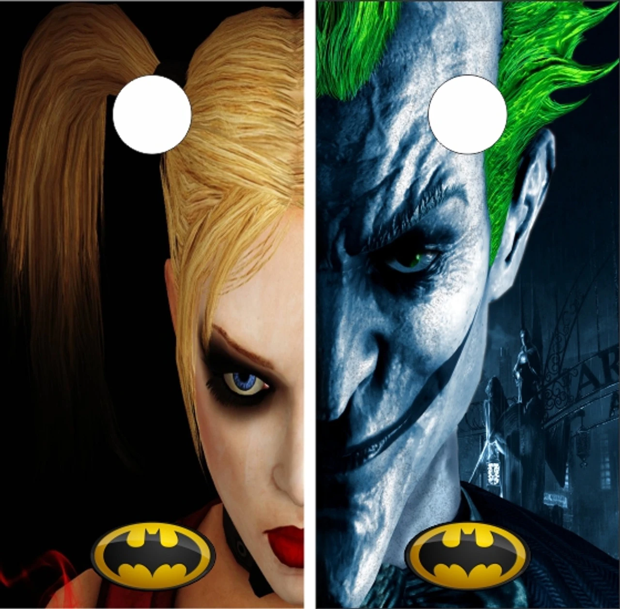 Harley Quinn And Joker Combo Cornhole Wraps - Set Of 2