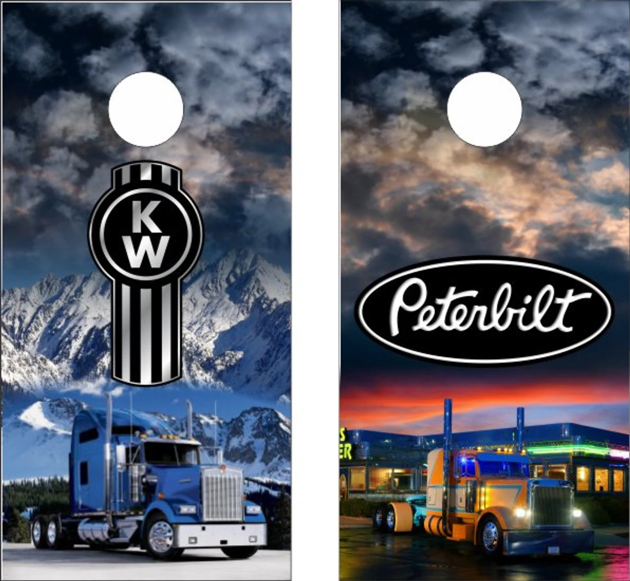 Kenworth And Peterbilt Cornhole Wraps - Set Of 2