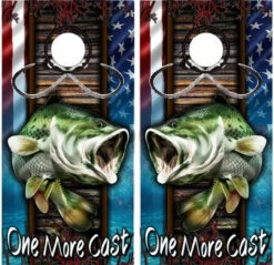 One More Cast Cornhole Wraps - Set Of 2