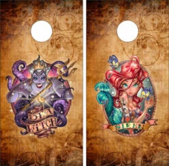 The Little Mermaid Cornhole Wraps - Set Of 2